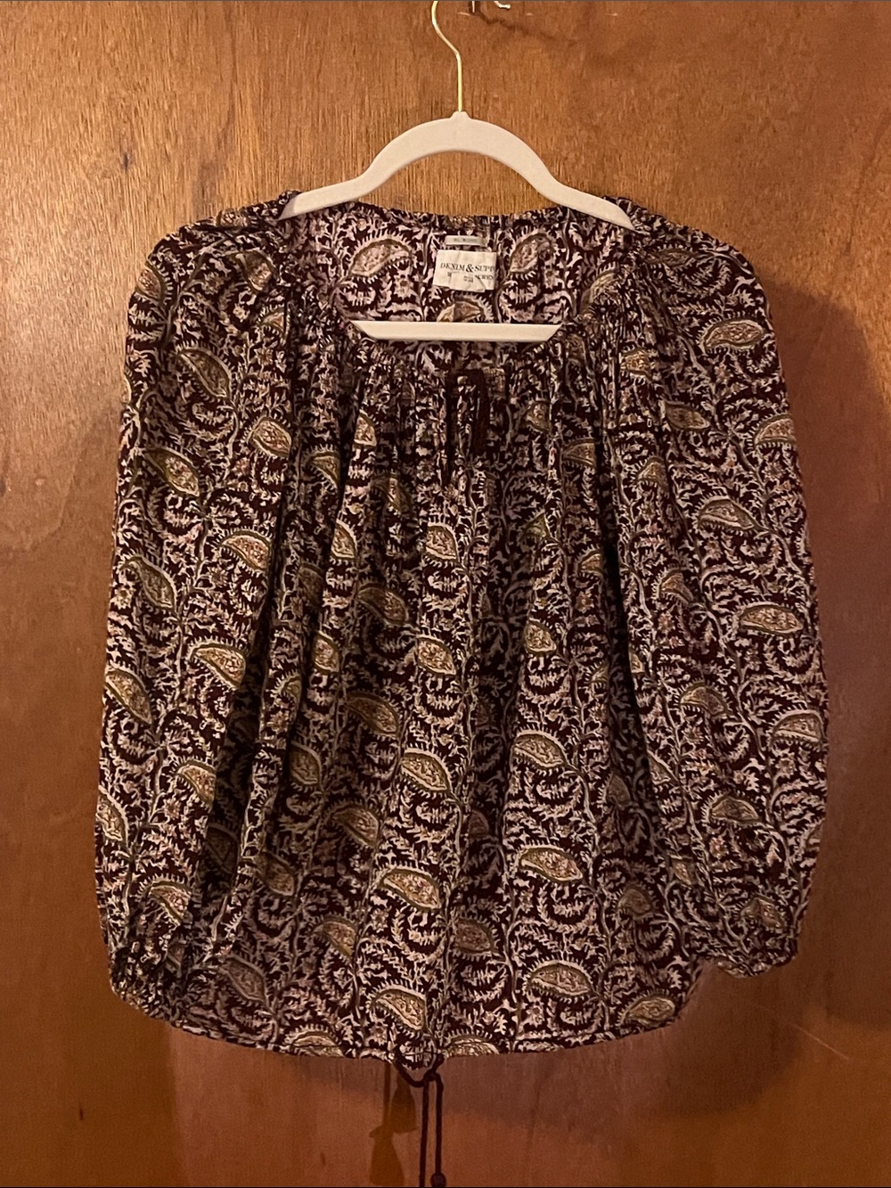 Denim & Supply Ralph Lauren BOHO-paisley peasant blouse size XS/TP